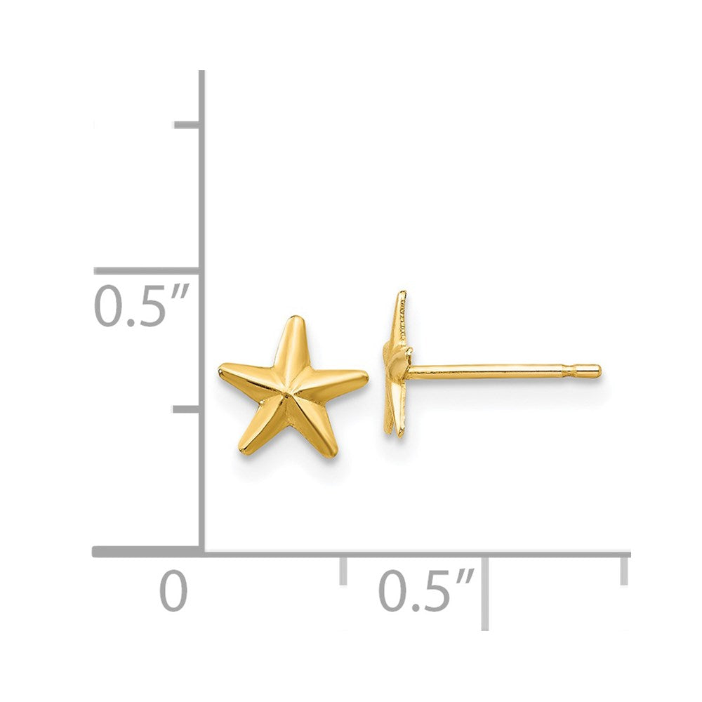 FJC Finejewelers 14 kt Yellow Gold Button Madi K Star Post Earrings 8 x 6 mm