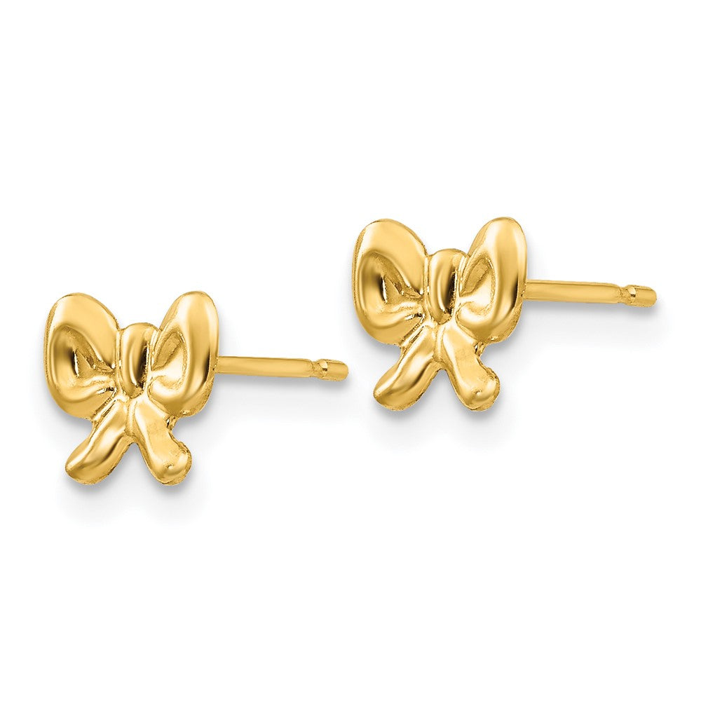 FJC Finejewelers 14 kt Yellow Gold Button Madi K Bow Post Earrings 8 x 6 mm