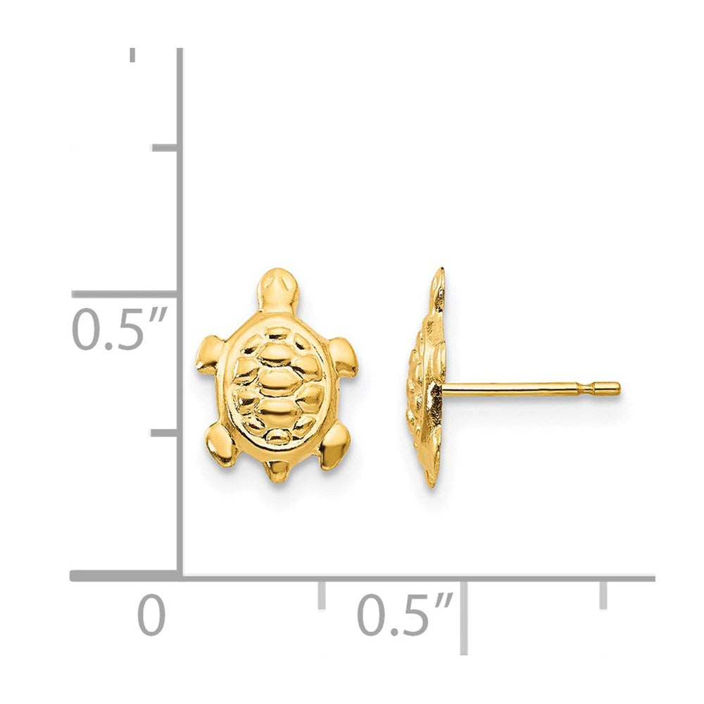 FJC Finejewelers 14 kt Yellow Gold Button Madi K Turtle Post Earrings 12 x 8 mm