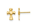 FJC Finejewelers 14 kt Yellow Gold Button Madi K Heart Cross Post Earrings 10 x 6 mm