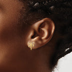 FJC Finejewelers 14 kt Yellow Gold Button Madi K Dragonfly Post Earrings 12 x 12 mm