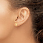 FJC Finejewelers 14 kt Yellow Gold Button Madi K Dog Post Earrings 8 x 5 mm