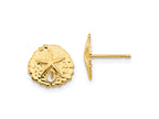 FJC Finejewelers 14 kt Yellow Gold Button Madi K Sand Dollar Post Earrings 10 x 10 mm