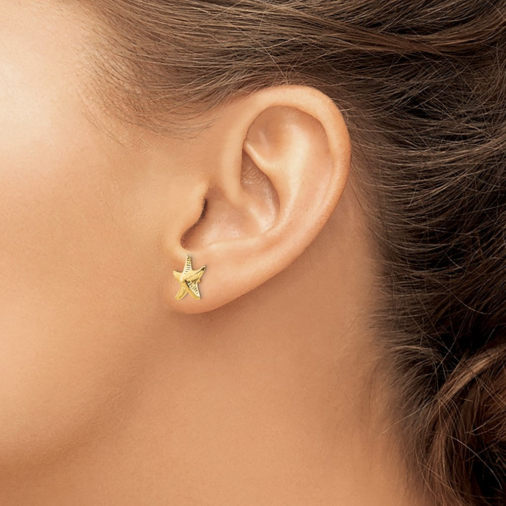 FJC Finejewelers 14 kt Yellow Gold Button Madi K Starfish Post Earrings 11 x 11 mm