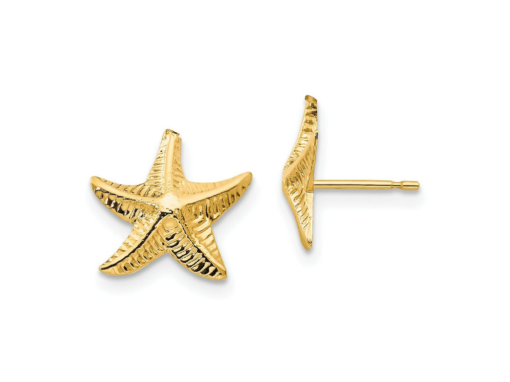 FJC Finejewelers 14 kt Yellow Gold Button Madi K Starfish Post Earrings 11 x 11 mm