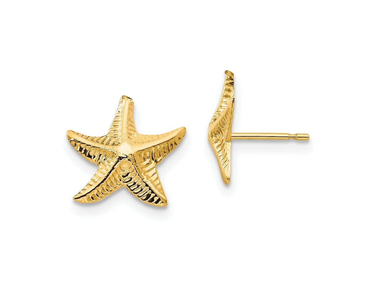 FJC Finejewelers 14 kt Yellow Gold Button Madi K Starfish Post Earrings 11 x 11 mm