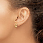 FJC Finejewelers 14 kt Yellow Gold Button Madi K Claddagh Post Earrings 11 x 11 mm