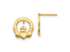 FJC Finejewelers 14 kt Yellow Gold Button Madi K Claddagh Post Earrings 11 x 11 mm