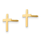 FJC Finejewelers 14 kt Yellow Gold Button Madi K Cross Post Earrings 10 x 6 mm
