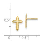 FJC Finejewelers 14 kt Yellow Gold Button Madi K Cross Post Earrings 8 x 6 mm