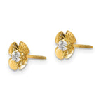 FJC Finejewelers 14 kt Yellow Gold Button Madi K Flower 2.5mm CZ Post Earrings 7 mm x 7 mm