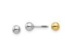 FJC Finejewelers 14 kt Two Tone Gold Madi K Reversible Ball Earrings 4 x 4 mm