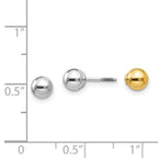 FJC Finejewelers 14 kt Two Tone Gold Madi K Reversible Ball Earrings 5 x 5 mm