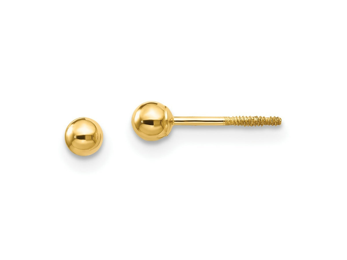 FJC Finejewelers 14 kt Yellow Gold Madi K Polished Ball Screwback Earrings 3 x 3 mm