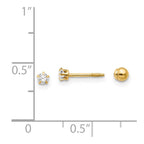 FJC Finejewelers 14 kt Yellow Gold Madi K Polished Reversible Crystal and Ball Earrings 3 x 3 mm