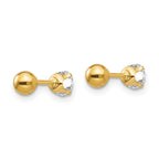 FJC Finejewelers 14 kt Yellow Gold Stud Madi K Polished Reversible CZ and Ball Earrings 4 x 4 mm