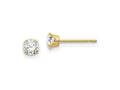 FJC Finejewelers 14 kt Yellow Gold Stud Madi K CZ Post Earrings 4 x 4 mm