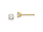 FJC Finejewelers 14 kt Yellow Gold Stud Madi K CZ Post Earrings 4 x 4 mm