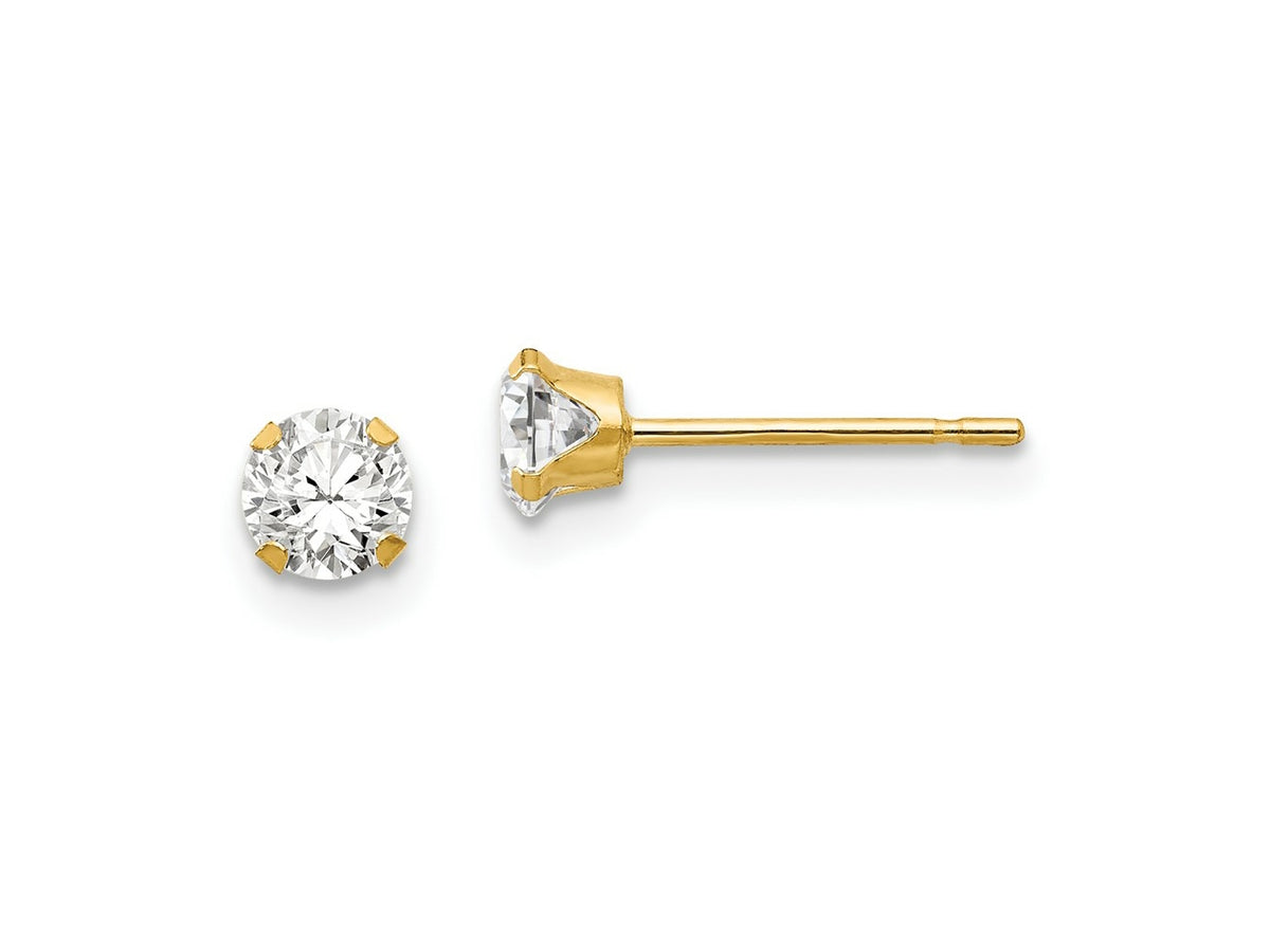 FJC Finejewelers 14 kt Yellow Gold Stud Madi K CZ Post Earrings 4 x 4 mm