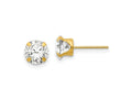 FJC Finejewelers 14 kt Yellow Gold Stud Madi K 6.5mm CZ Post Earrings 6 mm x 6 mm