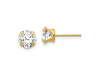FJC Finejewelers 14 kt Yellow Gold Stud Madi K 6.5mm CZ Post Earrings 6 mm x 6 mm