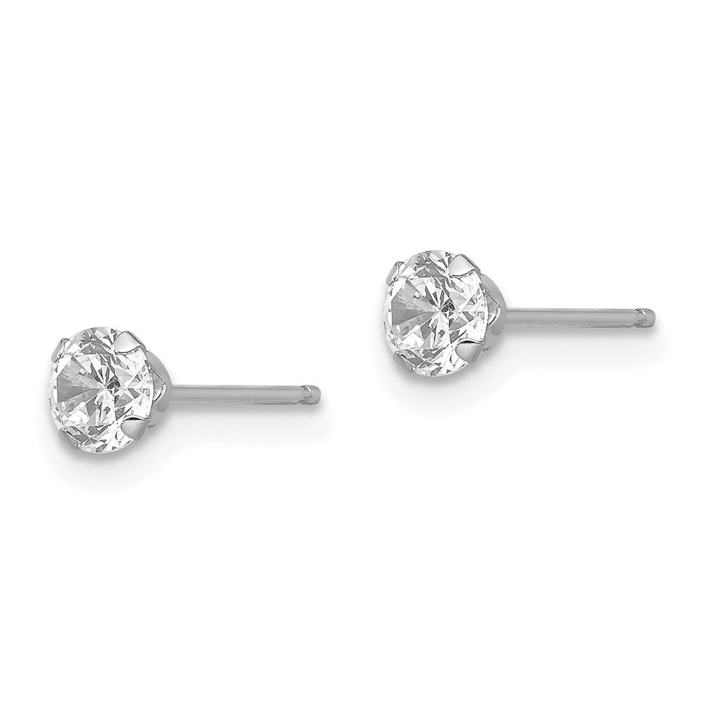 FJC Finejewelers 14 kt White Gold Stud Madi K CZ Post Earrings 4 mm x 4 mm