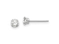 FJC Finejewelers 14 kt White Gold Stud Madi K CZ Post Earrings 4 mm x 4 mm