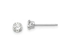 FJC Finejewelers 14 kt White Gold Stud Madi K CZ Post Earrings 4 mm x 4 mm