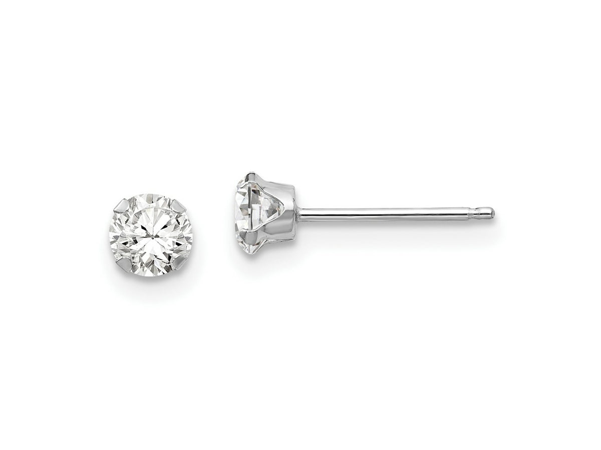 FJC Finejewelers 14 kt White Gold Stud Madi K CZ Post Earrings 4 mm x 4 mm