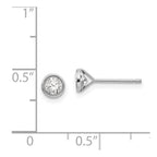 FJC Finejewelers 14 kt White Gold Stud Madi K Bezel Set CZ Post Earrings 4 mm