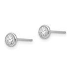 FJC Finejewelers 14 kt White Gold Stud Madi K Bezel Set CZ Post Earrings 4 mm