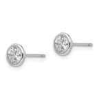 FJC Finejewelers 14 kt White Gold Stud Madi K Bezel Set CZ Post Earrings 5 mm x 5 mm