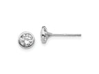 FJC Finejewelers 14 kt White Gold Stud Madi K Bezel Set CZ Post Earrings 5 mm x 5 mm