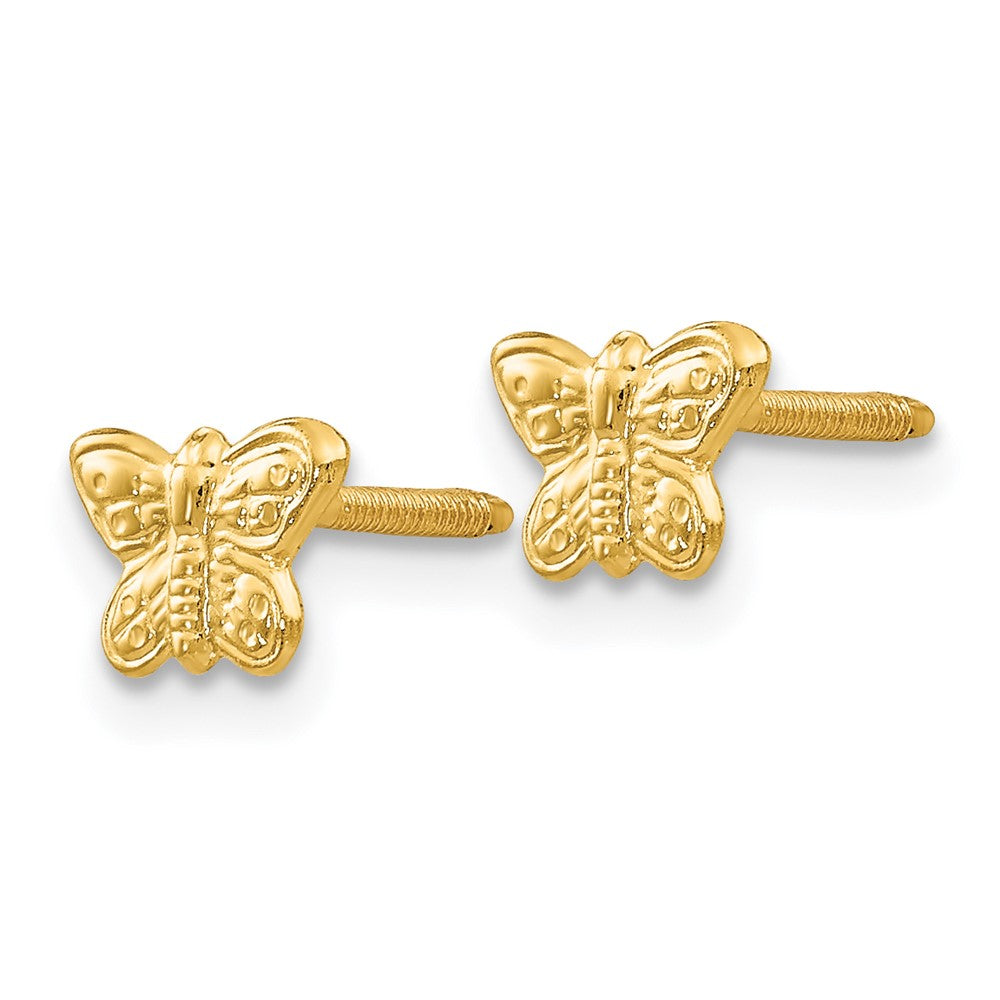 FJC Finejewelers 14 kt Yellow Gold Button Madi K Polished Butterfly Screwback Earrings 5 x 6 mm