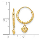 FJC Finejewelers 14 kt Yellow Gold Madi K Bright Cut Heart Hoop Earrings 20 x 13 mm