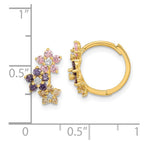 FJC Finejewelers 14 kt Yellow Gold Madi K Hinged Flower Multicolor CZ Hoop Earrings 12 x 8 mm