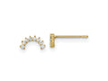 FJC Finejewelers 14 kt Yellow Gold Button Madi K CZ Post Earrings 7 x 3 mm