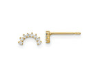 FJC Finejewelers 14 kt Yellow Gold Button Madi K CZ Post Earrings 7 x 3 mm