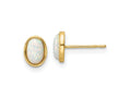 FJC Finejewelers 14 kt Yellow Gold Button Madi K Created Opal Post Earrings 7 x 5 mm