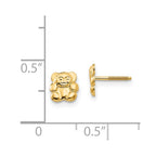 FJC Finejewelers 14 kt Yellow Gold Button Madi K Polished Teddy Bear Screwback Earrings 6 x 6 mm