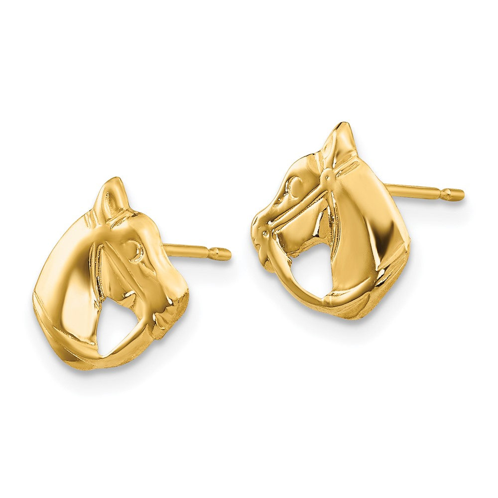 FJC Finejewelers 14 kt Yellow Gold Button Madi K Polished Horse Head Post Earrings 8 x 9 mm
