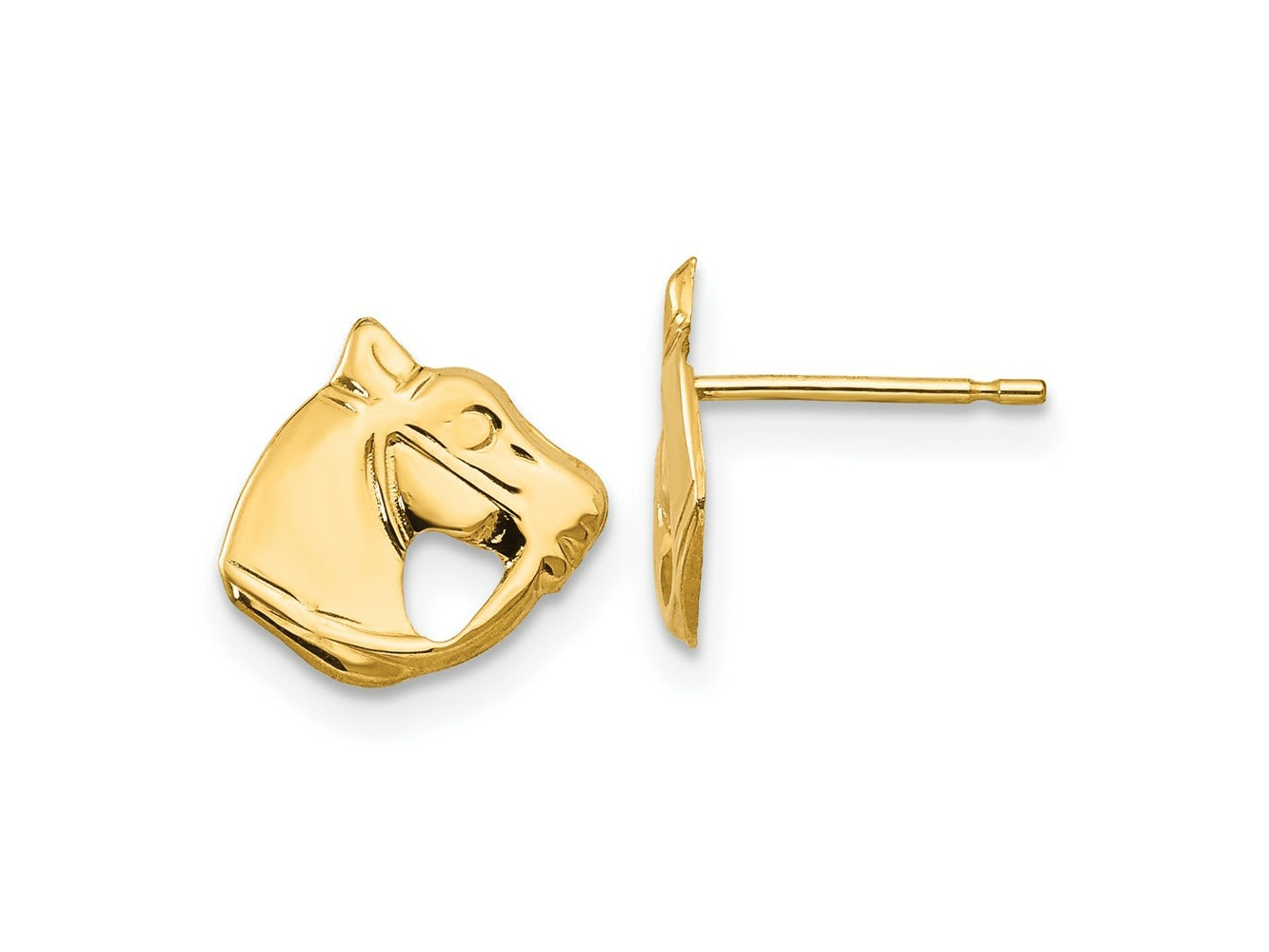 FJC Finejewelers 14 kt Yellow Gold Button Madi K Polished Horse Head Post Earrings 8 x 9 mm