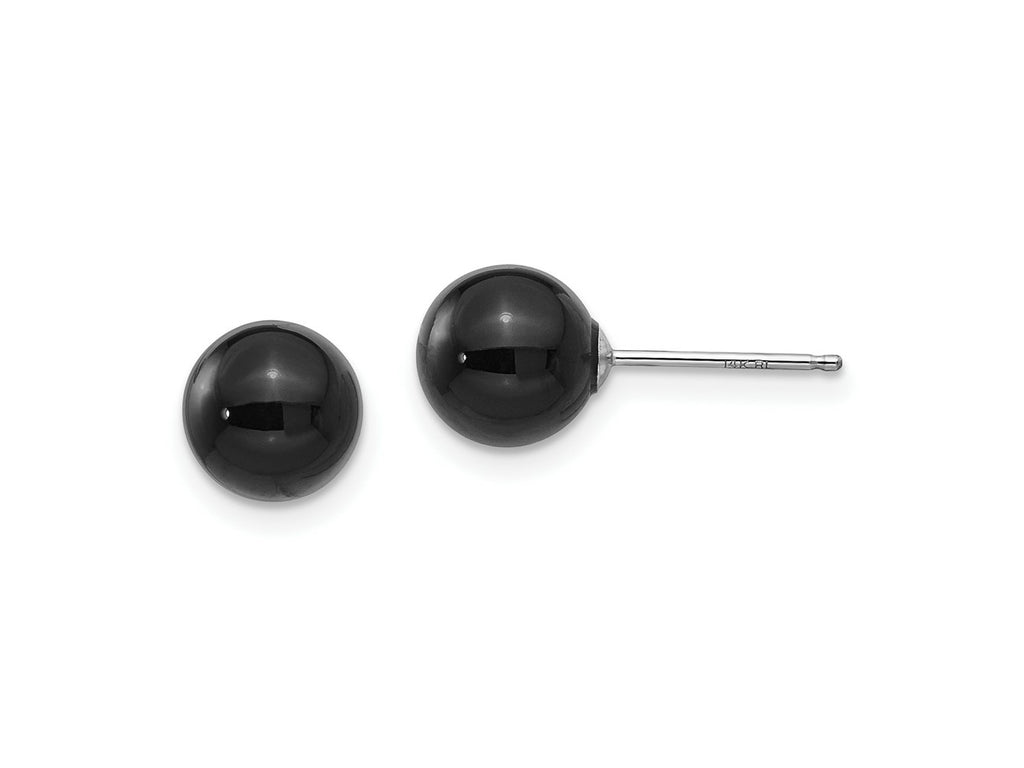 FJC Finejewelers 14 kt White Gold Ball Madi K Onyx Bead Earrings 8 mm x 8 mm