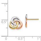 FJC Finejewelers 14 kt Tri Color Gold Button Tri-color Madi K 3 Circle Post Earrings 10 x 9 mm