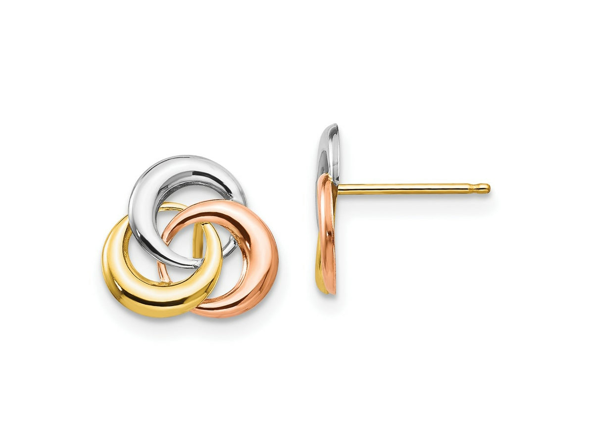 FJC Finejewelers 14 kt Tri Color Gold Button Tri-color Madi K 3 Circle Post Earrings 10 x 9 mm