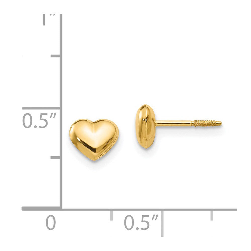 FJC Finejewelers 14 kt Yellow Gold Button Madi K Sm. Puffed Heart Earrings 6 x 6 mm
