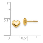 FJC Finejewelers 14 kt Yellow Gold Button Madi K Sm. Puffed Heart Earrings 6 x 6 mm