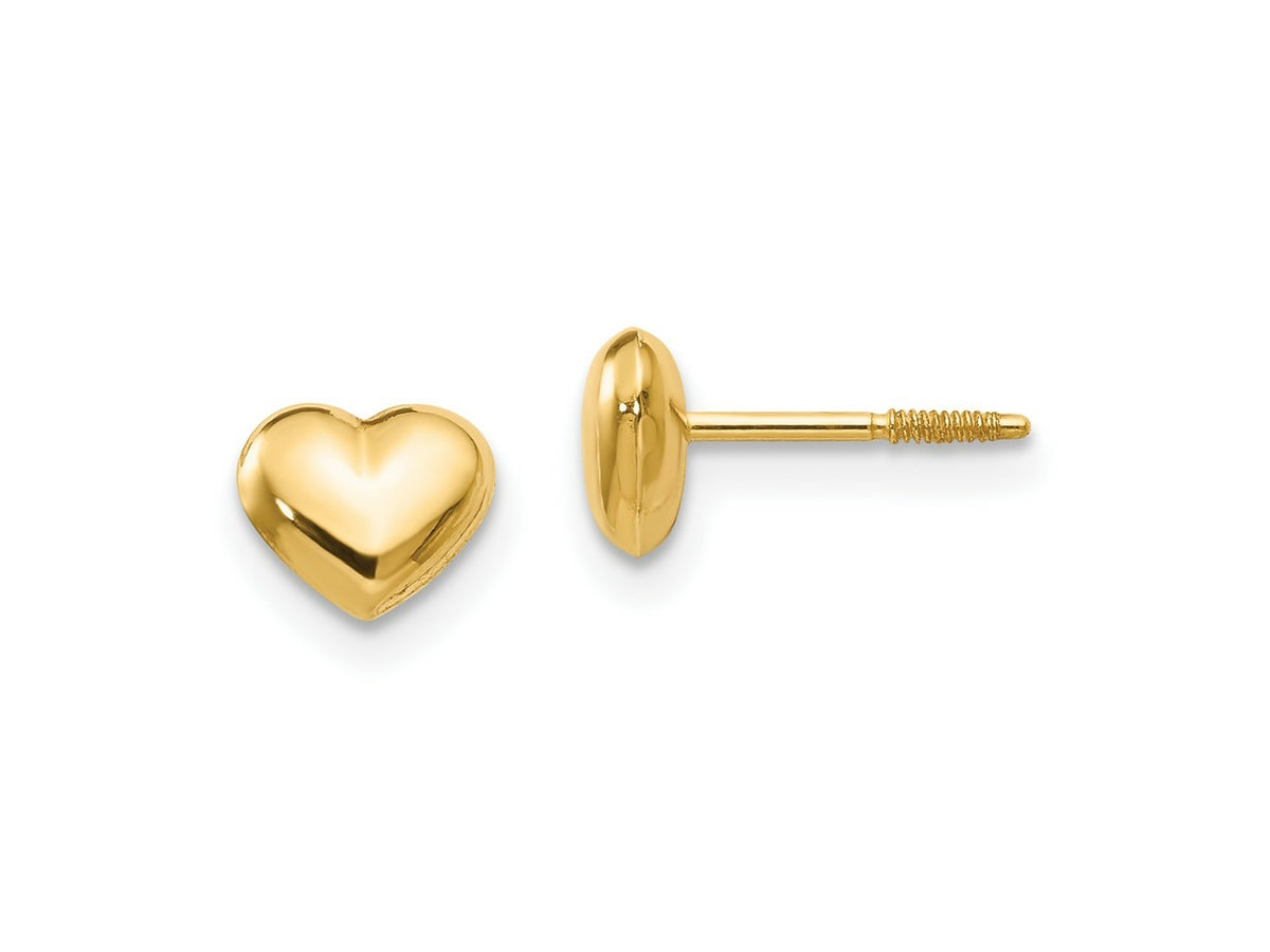 FJC Finejewelers 14 kt Yellow Gold Button Madi K Sm. Puffed Heart Earrings 6 x 6 mm