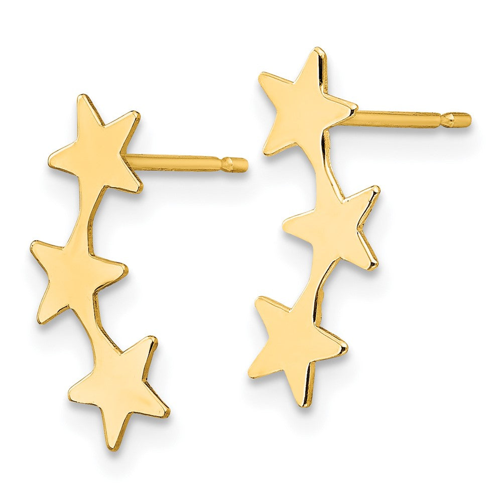 FJC Finejewelers 14 kt Yellow Gold Dangle Madi K Polished 3-Star Post Earrings 15 x 6 mm