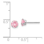 FJC Finejewelers 14 kt White Gold Stud Madi K Pink CZ Post Earrings 5 mm